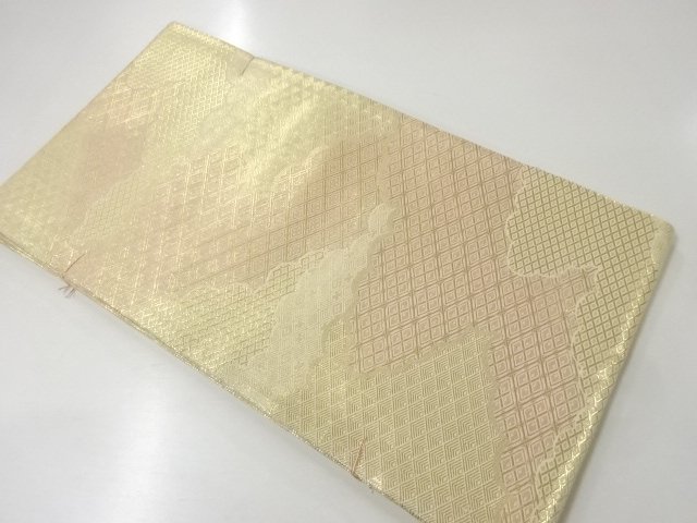 JAPANESE KIMONO / UNUSED SAGA NISHIKI CLOUD PATTERN WOVEN FUKURO OBI